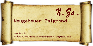 Neugebauer Zsigmond névjegykártya